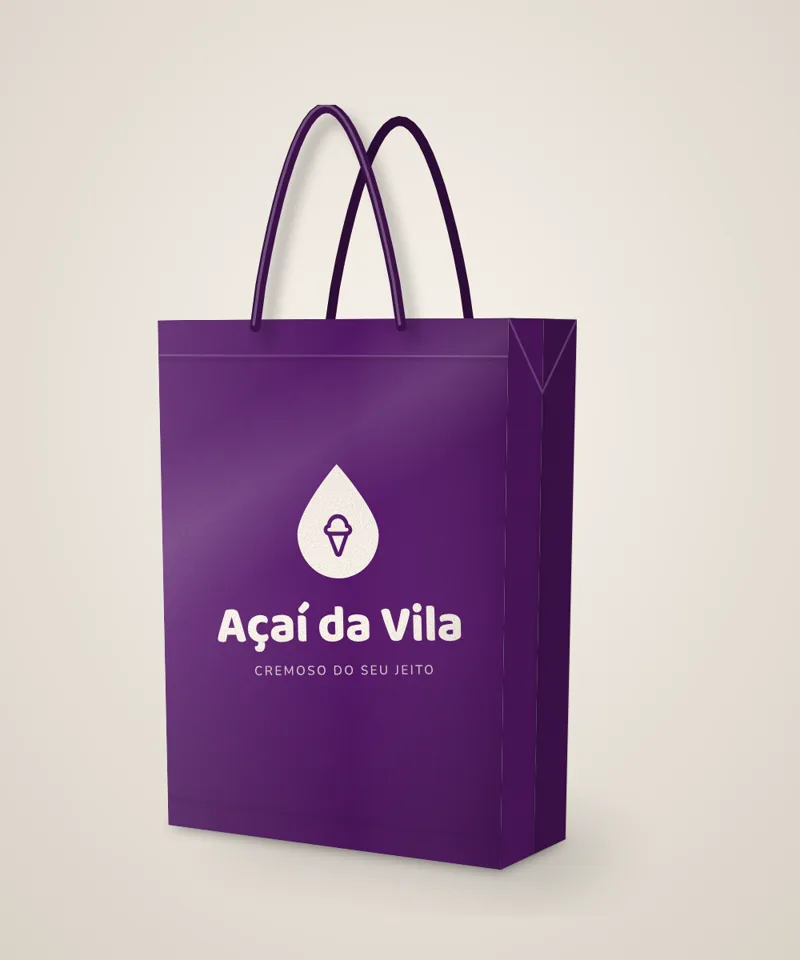 Sacola em 3D com a marca de exemplo